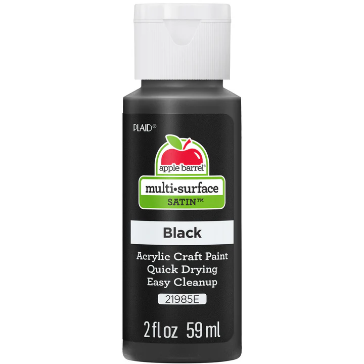 Apple Barrel Multi Surface Acrylic Paint, 2 oz, Black 2 Fl Oz